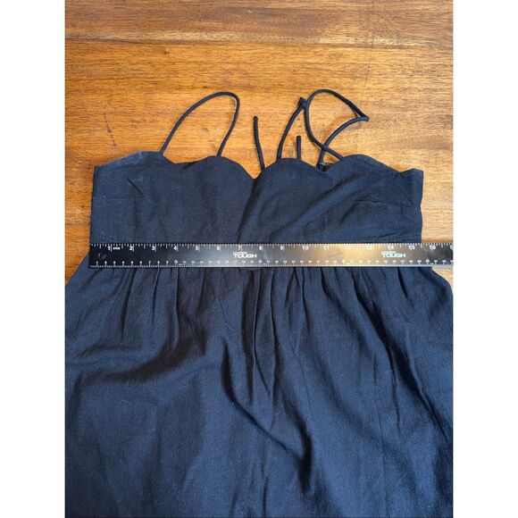 Free People Black Scalloped Edge Tie Back Tank Top - Picture 6 of 7